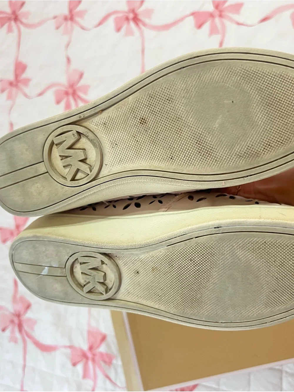 Michael Kors Pink Perforated Slip-On Sneakers